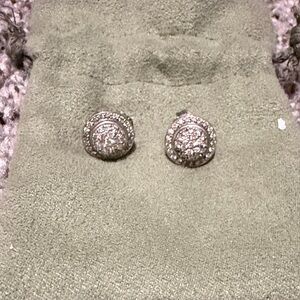 David Yurman Silver Diamond Halo Earrings